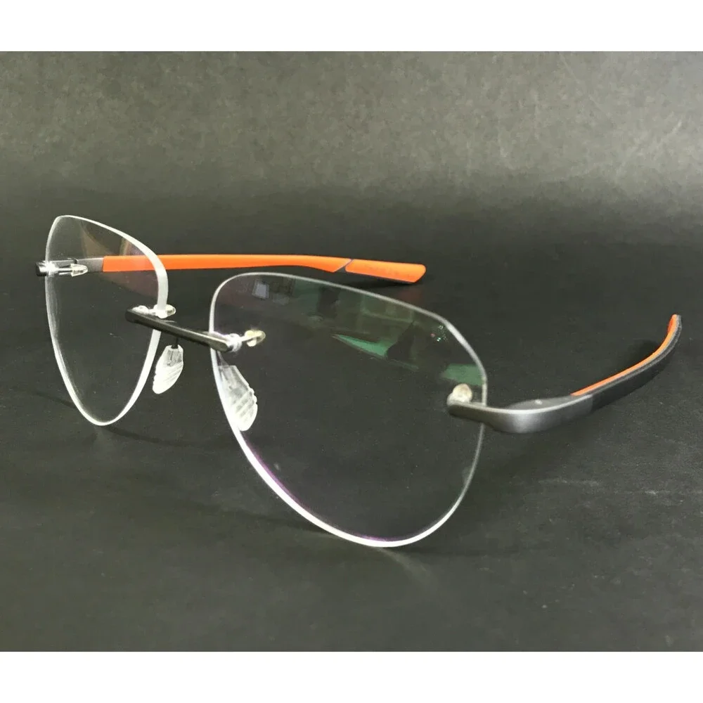 McLaren Eyeglasses Frames ML MS-85O04 C03 Ruthenium Orange Rimless 56-17-145
